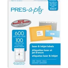 Avery AVE 30640 Pres-a-ply Address Label - Permanent Adhesive - Rectan