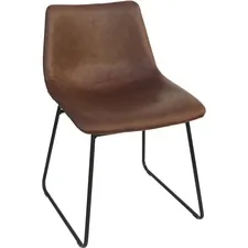 Lorell LLR 42957 Mid-century Modern Sled Guest Chair - Tan Bonded Leat