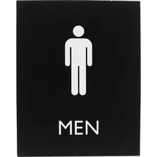 Lorell LLR 02667 Restroom Sign - 1 Each - Men Printmessage - 6.4 Width