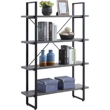 Lorell LLR 97620 Soho 4-shelf Metal Frame Bookcase - 29 X 11.8 X 57.5 