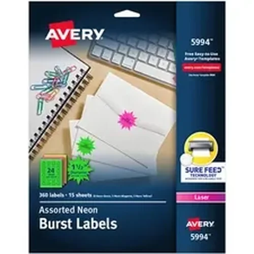 AVE 5994 | Avery Dennison Avery® Neon Burst Labels