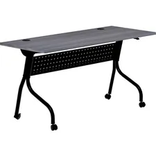 Lorell LLR 59487 Charcoal Flip Top Training Table - Charcoal Rectangle