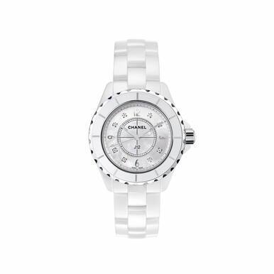 Chanel H2422 J12 White Ceramic Diamonds Quartz Ladies Watch