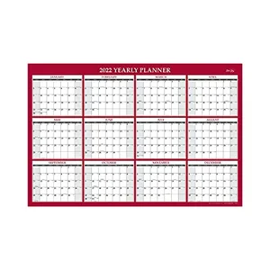 100034 | Blue Sky Laminated Wall Calendar - Red, 36x24