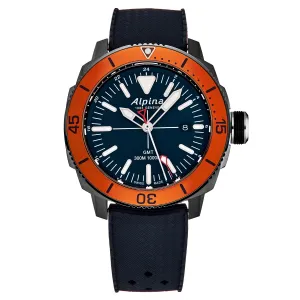 Brav AL247LNO4TV6 Alpina Men's  'seastrong' Diver Gmt Blue Dial Rubber