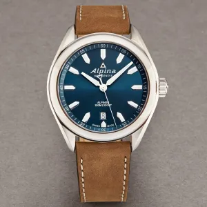 Brav AL240NS4E6 Alpina Men's  'alpiner' Blue Dial Brown Leather Strap 