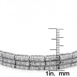 Joyswag OSB803 Sterling Silver Tdw 3 Strand Diamond Link Tennis Bracel