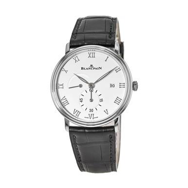 Blancpain 6606A-1127-55B 6606a-1127-55b Villeret White Dial Men's Blac