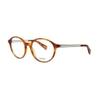 Glop VLN 764-06ZG Lanvin Vln 764-06zg Havana Round Women's Eyeglasses