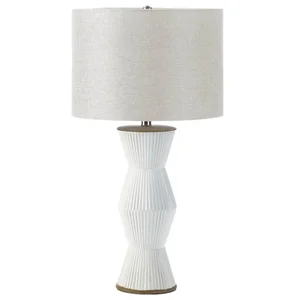 5001014 | Nikki Chu Gable Ridges White Table Lamp with