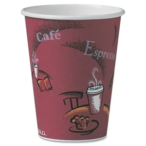 Dart 12 oz Bistro Paper Hot Drink Cups - Maroon - 300 Count