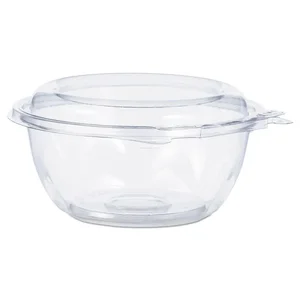 Dart 16 oz Clear Bowl with Flat Lid - Tamper-Resistant
