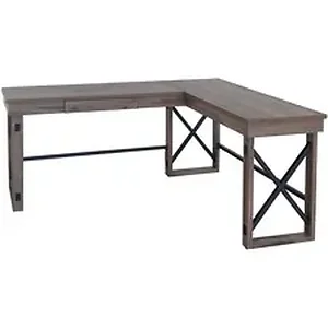 LLR 18316 | Lorell L-Shaped Industrial Desk - Gray Oak Top