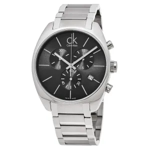 Brav K2F27161 Calvin Klein Men's  'exchange' Charcoal Dial Stainless S