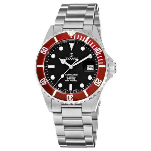 Brav 1571.2136 Grovana 1571.2136 Men's 'diver' Black Dial Red Bezel Au