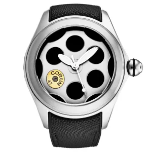 Brav L407/03573 Corum Men's  'bubble' Black Dial Black Rubber Automati