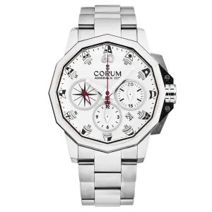 Brav A753/04257 Corum Men's  'admiral Cup' Chronograph White Dial Stai