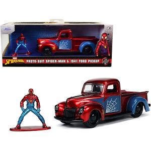 Jada 33075 1941 Ford Pickup Truck Candy Red And Blue And Proto-suit Sp