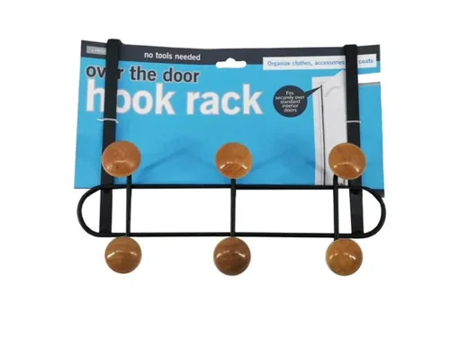 HL390 | Bulk Buys Stylish 6-Hook Over The Door Rack for