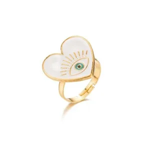 Claudia G Collection Adjustable Gold Plated White Heart