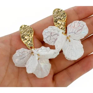 Claudia G Collection Elegant Layered Flower Drop Earrings