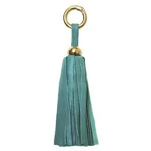 TS06 | Claudia G Collection Aqua Leather Tassel Keychain