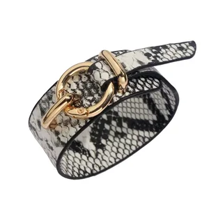 Claudia G Collection Adjustable White Immitation Snakeskin