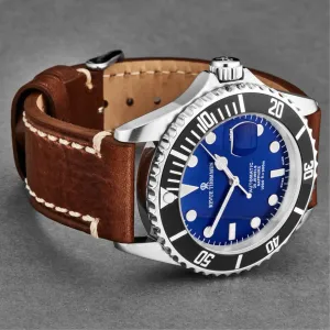 Brav 17571.2523 Revue Thommen 17571.2523 Men's 'diver' Blue Dial Brown