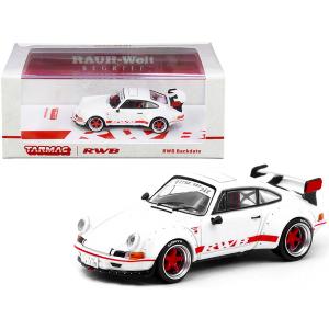 Tarmac T64-046-WH Porsche Rwb Backdate White With Red Stripes 164 Diec