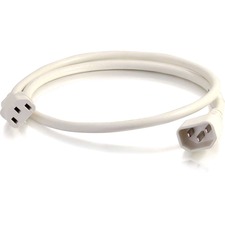 C2g 17485 2ft 18awg Power Cord (iec320c14 To Iec320c13) - White - For 