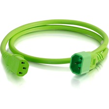 C2g 17561 8ft 14awg Power Cord (iec320c14 To Iec320c13) - Green - For 