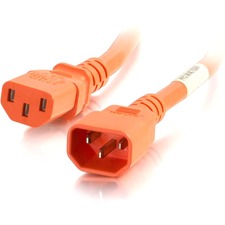 C2g 17518 10ft 18awg Power Cord (iec320c14 To Iec320c13) - Orange - 25