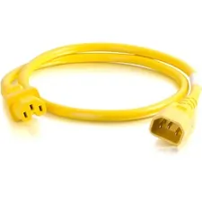 C2g 17484 2ft 18awg Power Cord (iec320c14 To Iec320c13) - Yellow - For