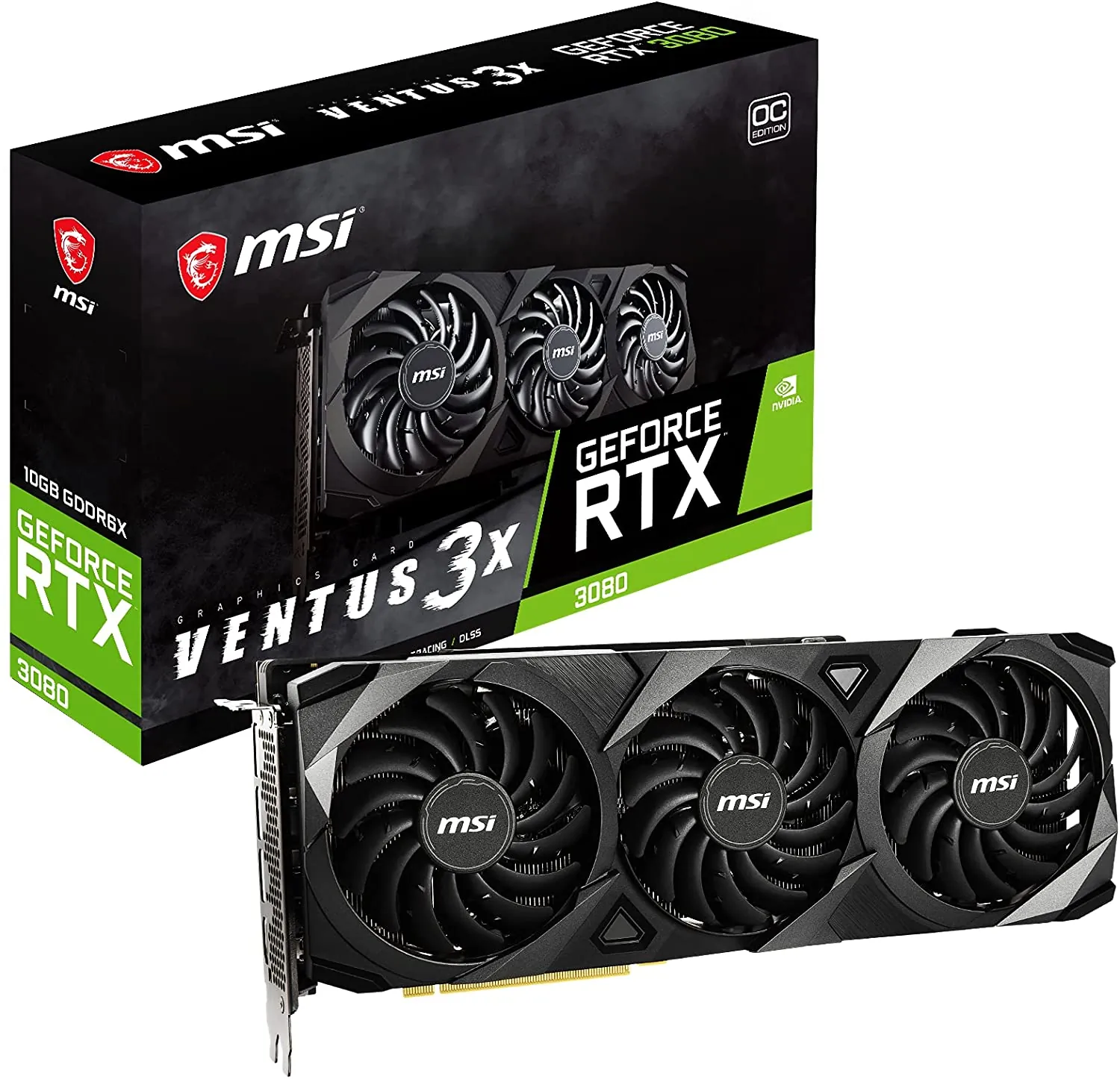 Msi G3080V3X10CL 10gb  Geforce Rtx 3080 Lhr Oc Ventus 3x Plus Pci-e 4.