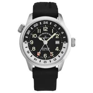 Brav 6304GMT-A1 Zeno 6304gmt-a1 Men's 'pilot Fellow' Gmt Black Dial Bl