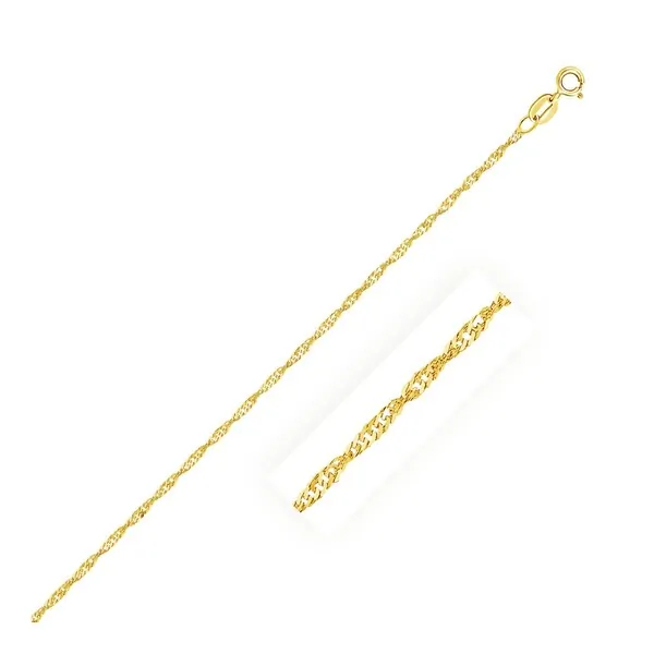 Unbranded 69548-10 10k Yellow Gold Singapore Anklet 1.5mm Size: 10''