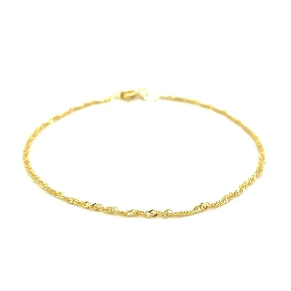 Unbranded 69548-10 10k Yellow Gold Singapore Anklet 1.5mm Size: 10''