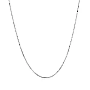 Unbranded 00734-18 14k White Gold Classic Box Chain 0.7mm Size: 18''