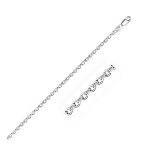 Unbranded 36736-30 2.3mm Sterling Silver Rhodium Plated Cable Chain Si