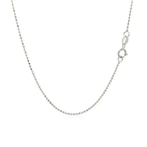 Unbranded 07959-16 14k White Gold Diamond-cut Bead Chain 1.0mm Size: 1