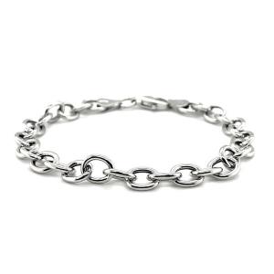 Unbranded 23172-7.25 Sterling Silver Rhodium Plated Fancy Charm Bracel