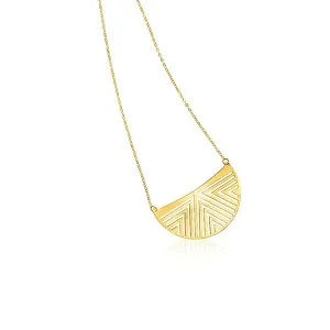 Unbranded 06238-18 14k Yellow Gold 18 Inch Necklace With Patterned Hal