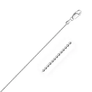 Unbranded 27427-20 14k White Gold Diamond-cut Bead Chain 1.2mm Size: 2