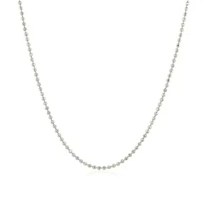 Unbranded 27427-20 14k White Gold Diamond-cut Bead Chain 1.2mm Size: 2