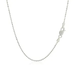 Unbranded 27427-20 14k White Gold Diamond-cut Bead Chain 1.2mm Size: 2