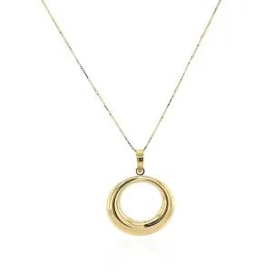 Unbranded 02587-18 14k Yellow Gold Open Circle Drop Pendant Size: 18