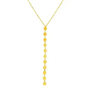 Unbranded 47207-17 14k Yellow Gold Lariat Style Necklace With Disks Si