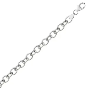 Unbranded 23172-8 Sterling Silver Rhodium Plated Fancy Charm Bracelet 