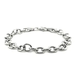 Unbranded 23172-8 Sterling Silver Rhodium Plated Fancy Charm Bracelet 