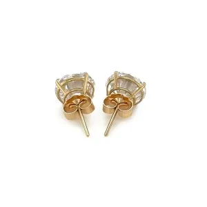 Unbranded 00809 14k Yellow Gold 8.0mm Round Cz Stud Earrings